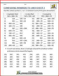 Comparing Numbers to 1000