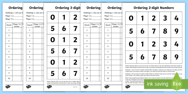 Ordering Numbers Activity - Ordering Numbers Worksheet