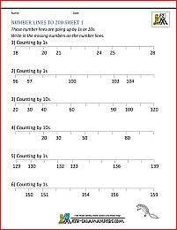 Ordering Numbers Worksheets up to 1000