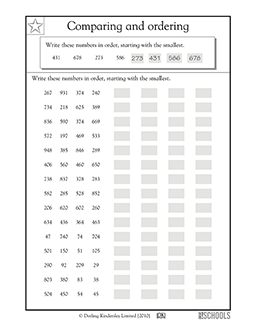Putting numbers in order | 2nd grade, 3rd grade Math Worksheet ...