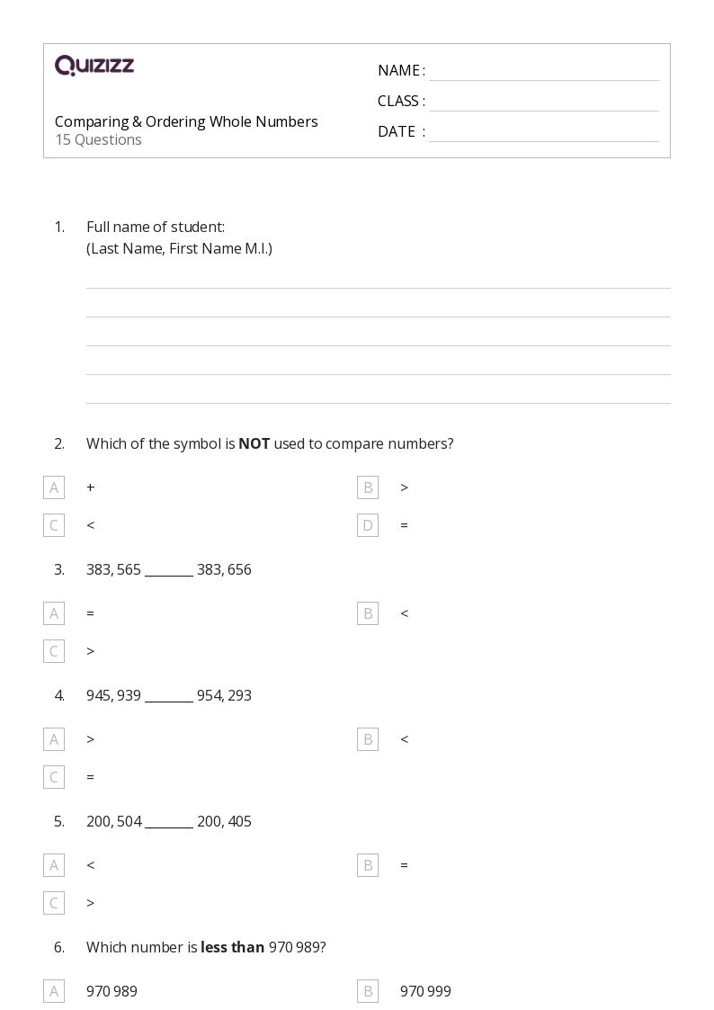 50+ Ordering Numbers 11-20 worksheets for 4th Year on Quizizz ...