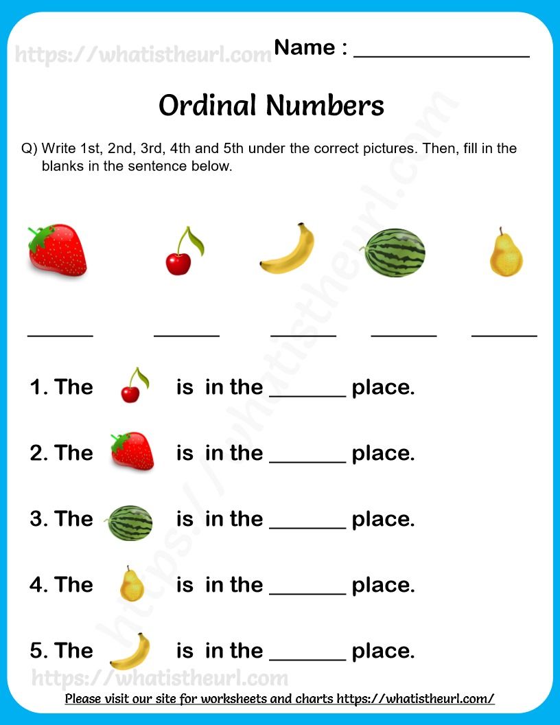 Ordinal Numbers Worksheets for Grade 1 - Exercise 2 | Ordinal ...