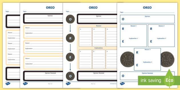 oreo opinion writing worksheet