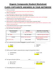 Organic Compounds Worksheet.docx - Organic Compounds Student ...