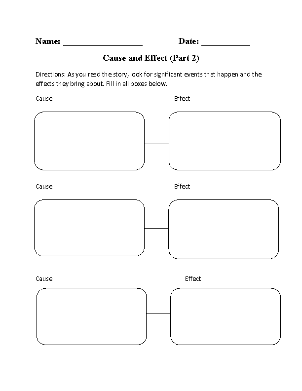 Organizational Patterns Worksheets | Cause and Effect ...