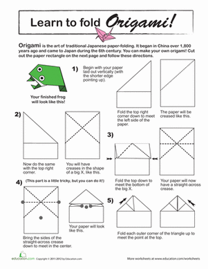 Learn to Fold Origami! | Worksheet 