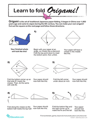 Origami Whale | Worksheet 