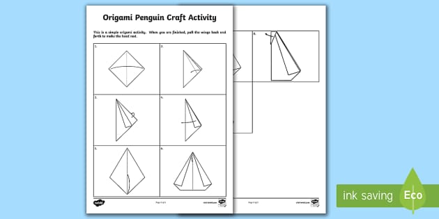 Origami Penguin Craft Worksheet / Worksheet (teacher made)
