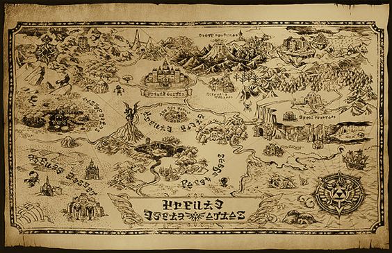 original legend of zelda map poster