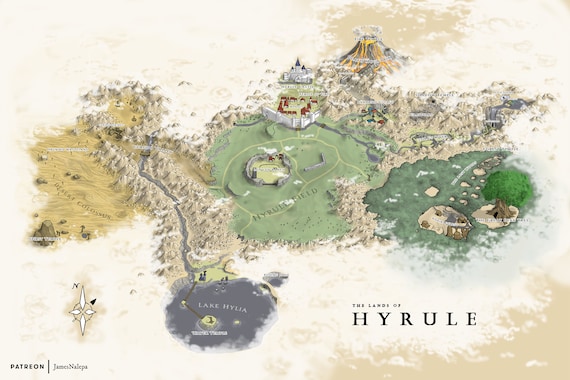 original legend of zelda map poster