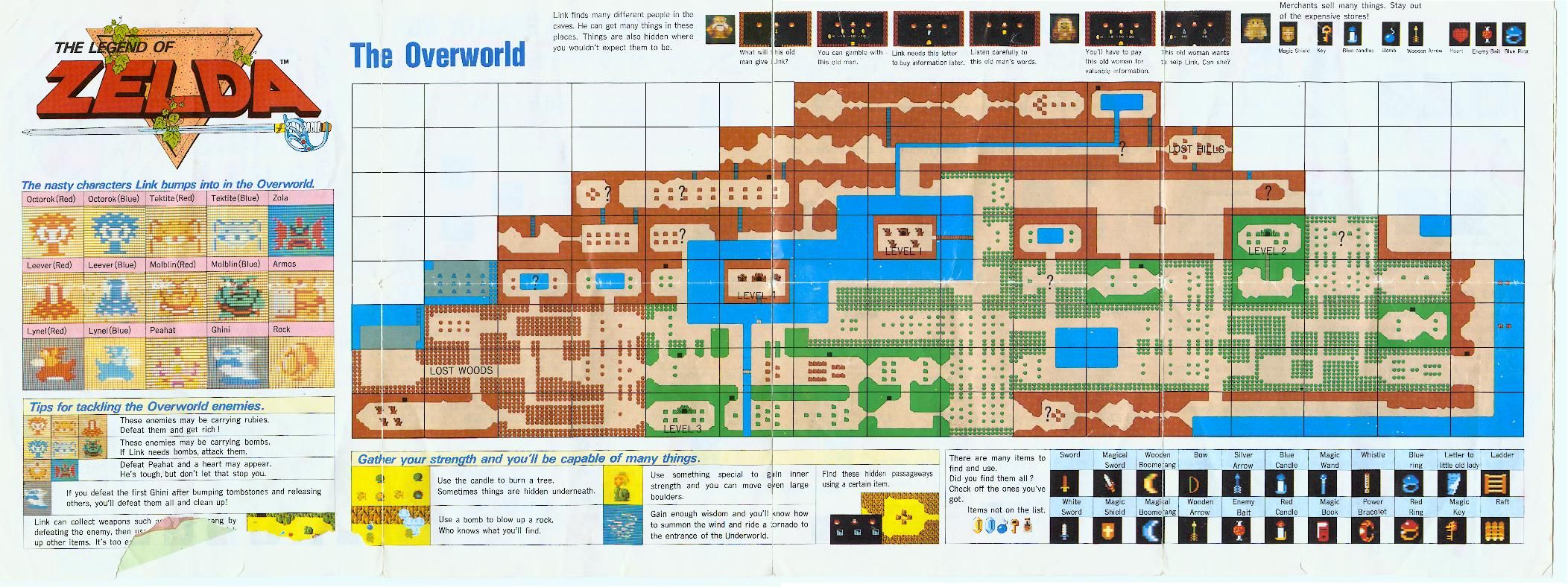 original legend of zelda map poster