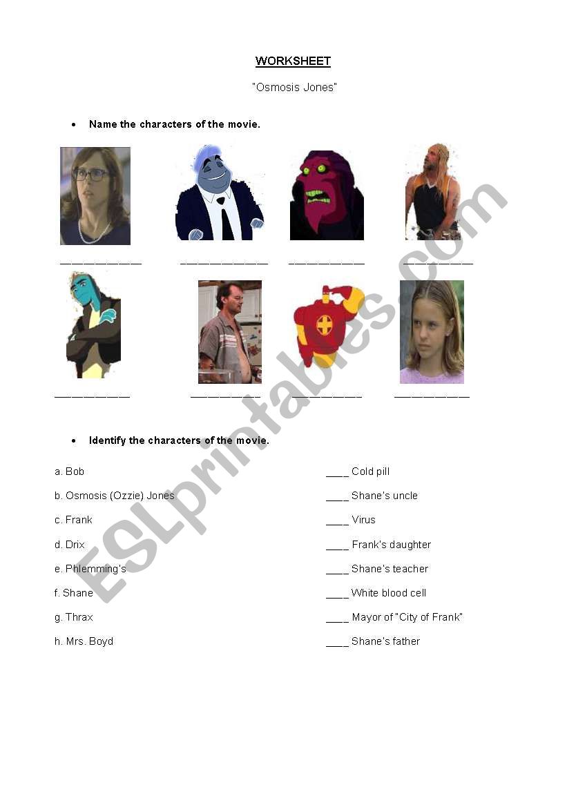 osmosis jones worksheet answers