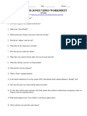 osmosis jones worksheet middle school