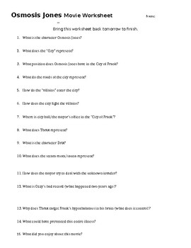 osmosis jones worksheet
