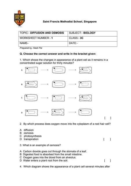 Diffusion and osmosis | PDF