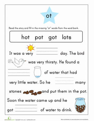 Word Family Story: -ot | Worksheet 