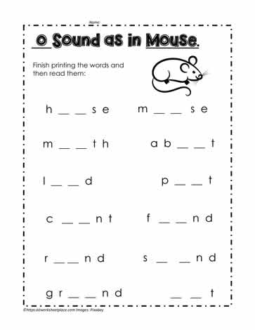 Words with OU Worksheets for 2nd Graders Online - SplashLearn