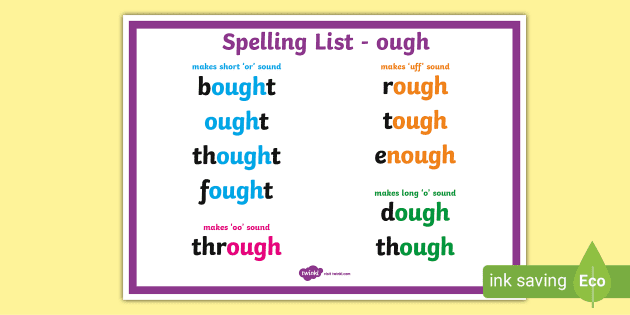 ough word family worksheet