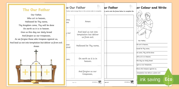 our father worksheet