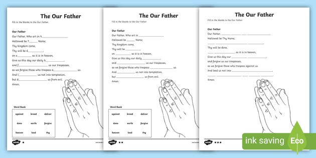 Our Father Fill in the Blank Activity | Resource | Twinkl