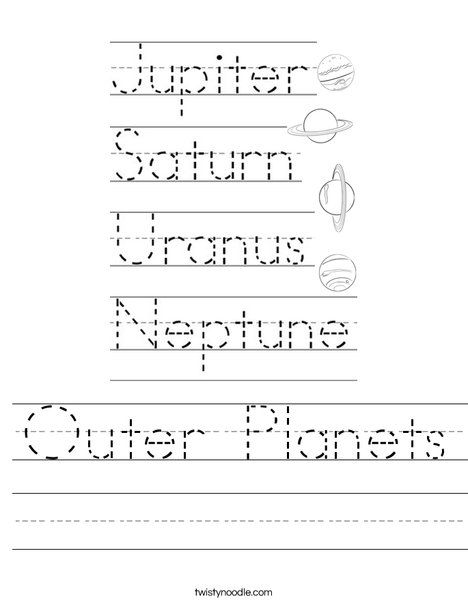 Outer Planets Worksheet - Twisty Noodle