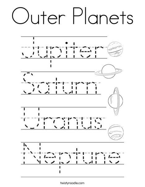 Outer Planets Coloring Page - Twisty Noodle