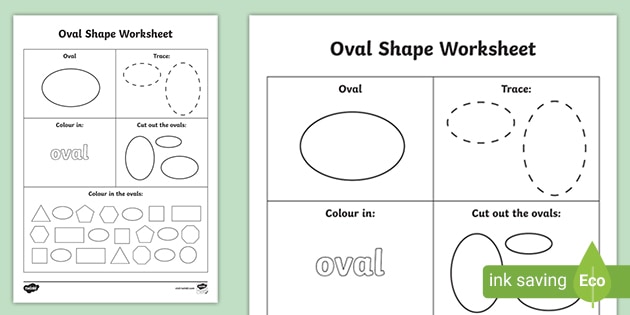 Oval Shape Worksheet (Lehrer gemacht) 