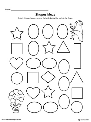 oval worksheet for preschool