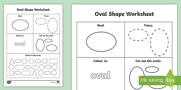 oval worksheet for preschool