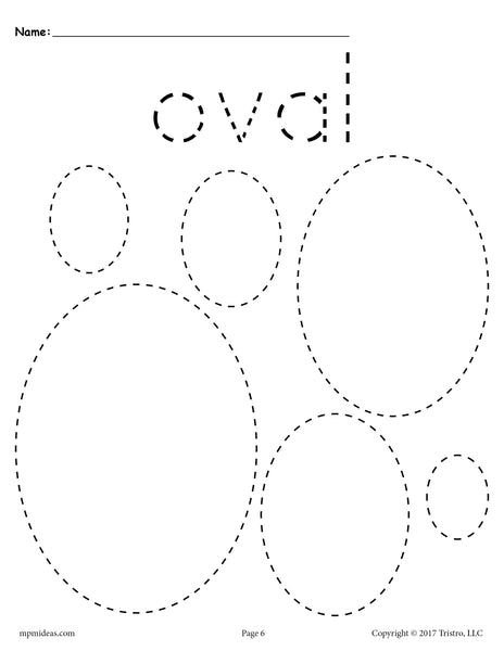 Ovals Tracing Worksheet - Tracing Shapes Worksheets