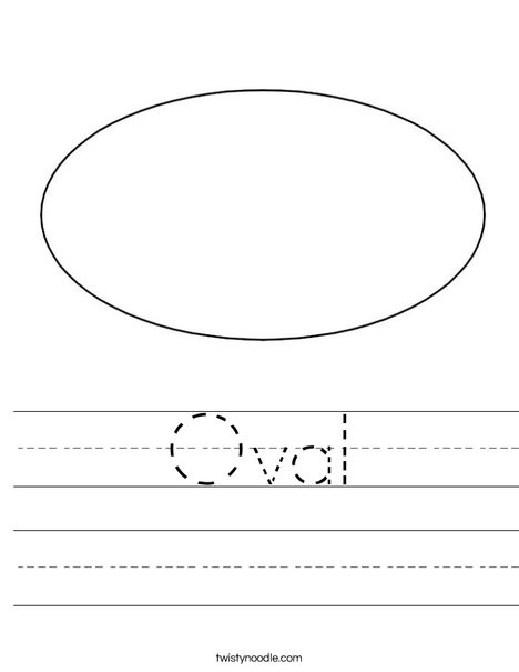 Oval Worksheet - Twisty Noodle
