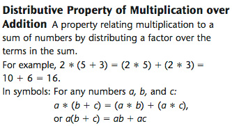 over the distributive property of multiplication multiplication