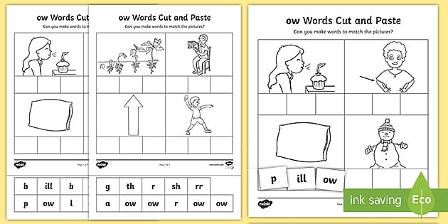 ow words - Letters and Sounds by URBrainy.com