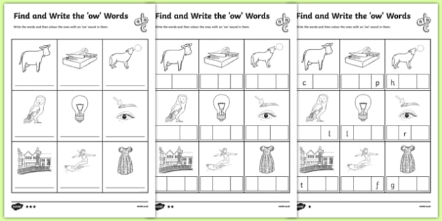 oa ow Worksheets- Flower Coloring Activity - Reading Elephant