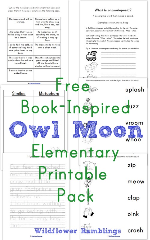 Owl Moon {Book-Inspired Elementary Printables} - Wildflower Ramblings