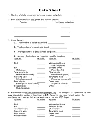Biology owl pellet lab | PDF