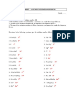 Worksheet - Assigning Oxidation Numbers - Key | PDF