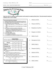 Finding the Oxidation State Worksheet for 9th - 12th Grade ...