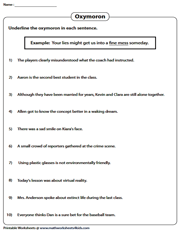 Oxymoron Worksheets
