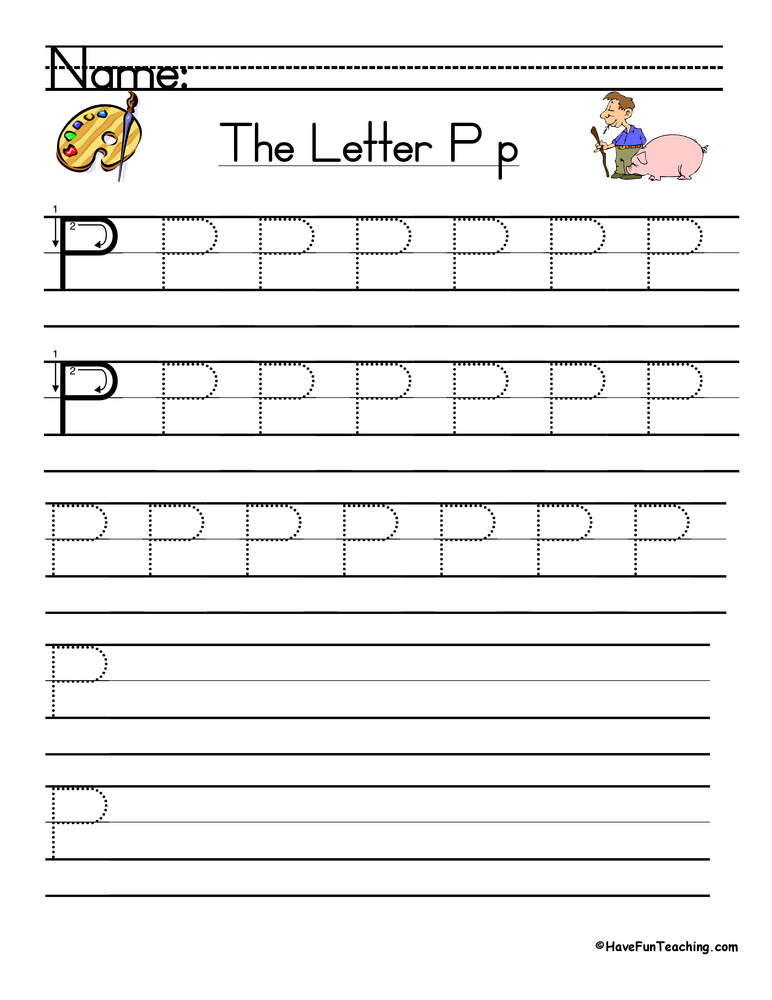 Printable Letter P Handwriting Worksheet!