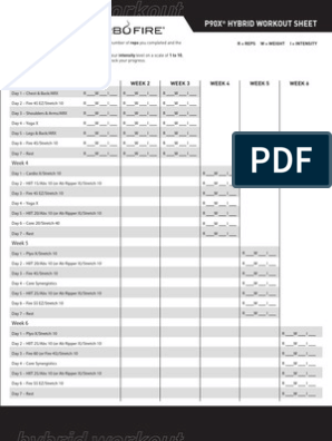 P90X Turbofire Hybrid Worksheets | PDF | Musculoskeletal System ...