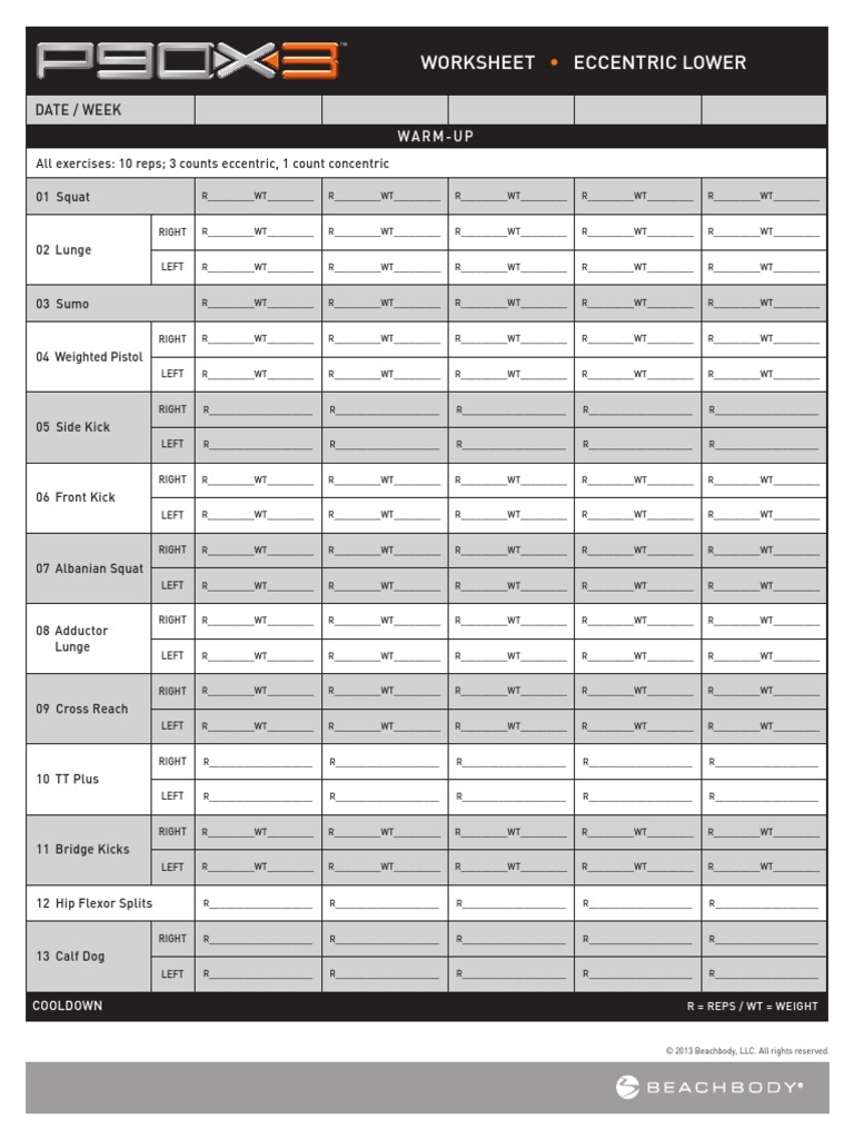 p90x3 classic worksheet