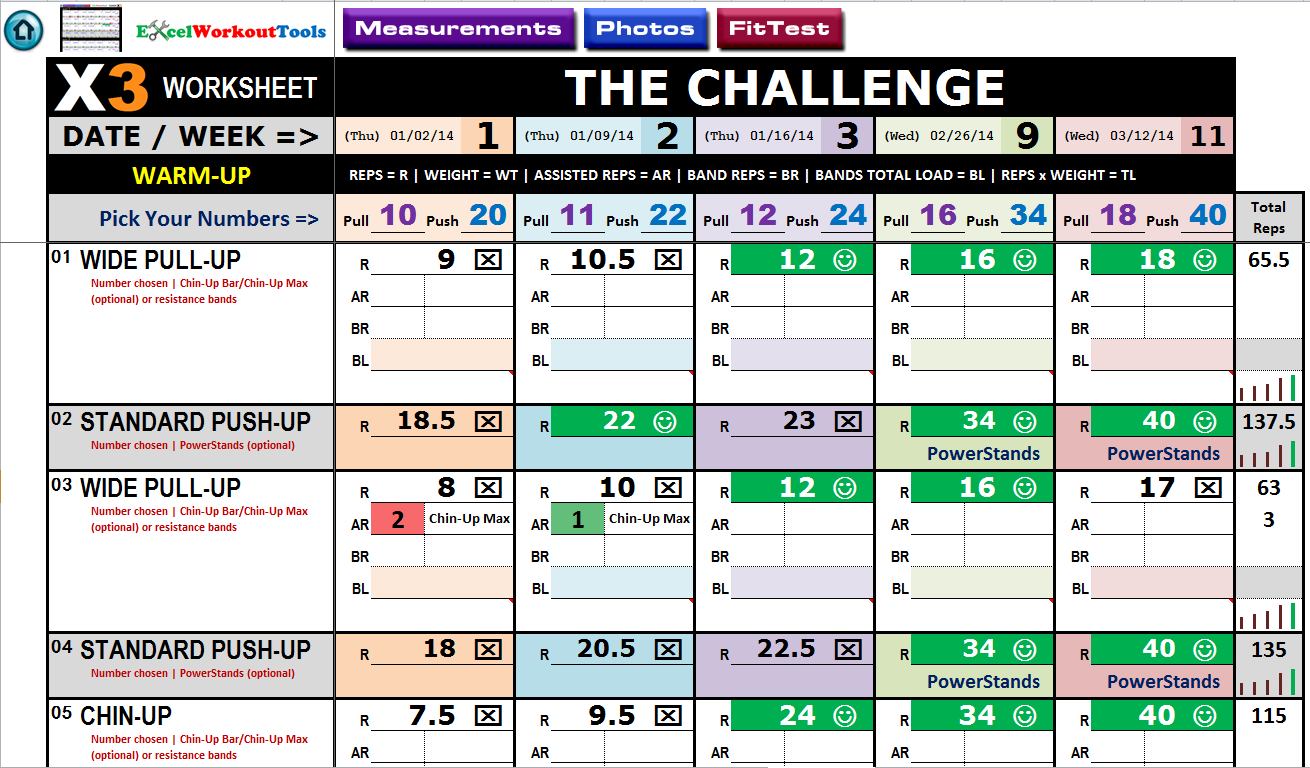 Excel Workout Tool For P90X3, 48% OFF | altuff.edu.iq