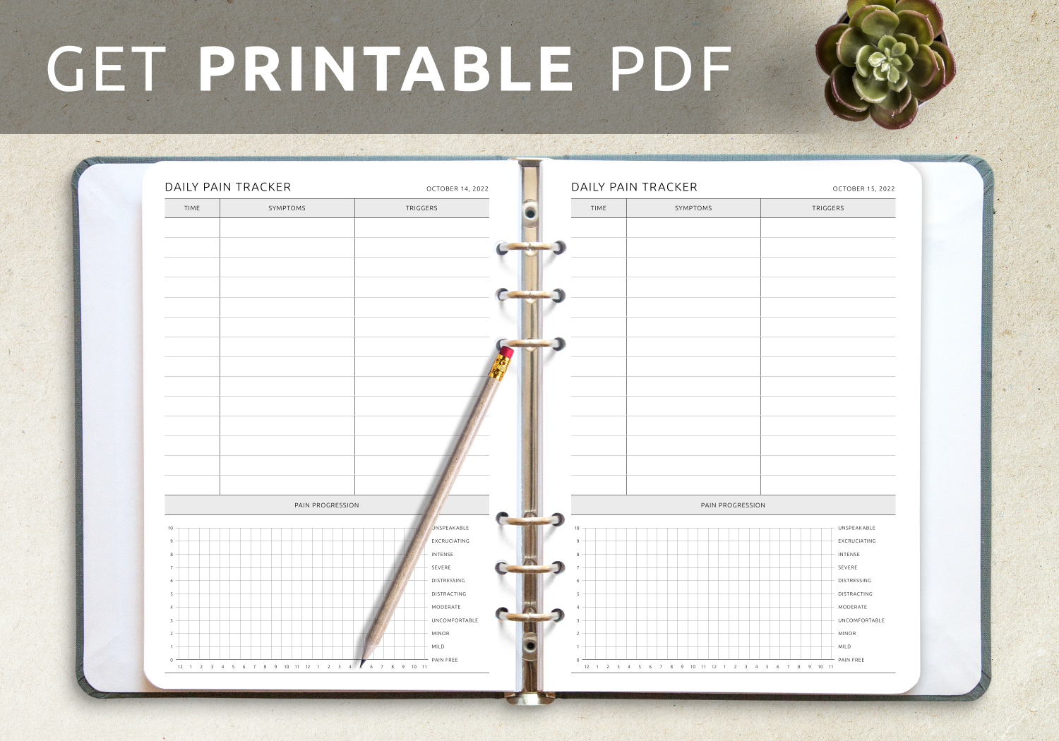 Download Printable Daily Pain Tracker Template PDF Worksheets Library