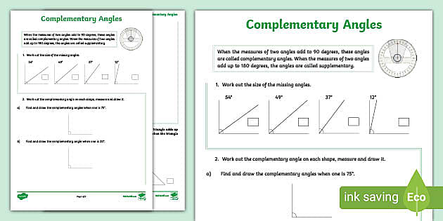 pairs of angles worksheet pdf