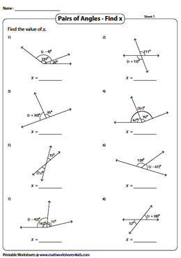 pairs of angles worksheet