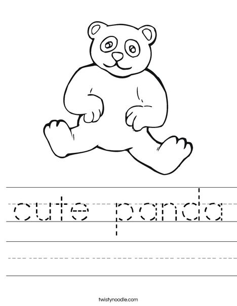 cute panda Worksheet - Twisty Noodle