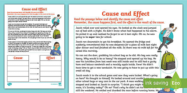 Cause and Effect Reading Comprehension | Language Resources
