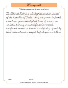 Free Cursive Writing Paragraph Worksheets (PDF) - SuryasCursive.com