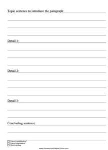 Paragraph Outline Worksheet - Homeschool Helper Online